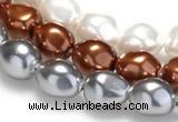 CSB03 16 inches 12*16mm nugget shell pearl beads Wholesale