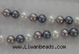 CSB1010 15.5 inches 6mm round mixed color shell pearl beads