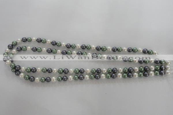 CSB1011 15.5 inches 6mm round mixed color shell pearl beads