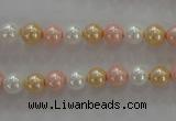 CSB1014 15.5 inches 6mm round mixed color shell pearl beads