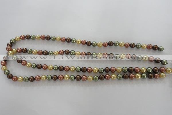 CSB1016 15.5 inches 6mm round mixed color shell pearl beads