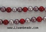 CSB1017 15.5 inches 6mm round mixed color shell pearl beads