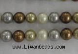 CSB1041 15.5 inches 8mm round mixed color shell pearl beads