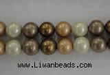 CSB1044 15.5 inches 8mm round mixed color shell pearl beads