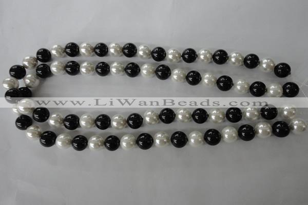 CSB1050 15.5 inches 10mm round mixed color shell pearl beads