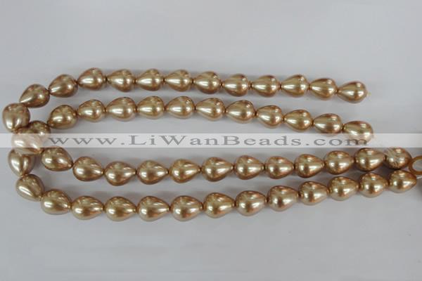 CSB109 15.5 inches 11*15mm teardrop shell pearl beads wholesale