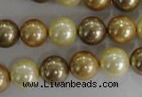 CSB1100 15.5 inches 12mm round mixed color shell pearl beads