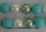 CSB1114 15.5 inches 12mm round mixed color shell pearl beads