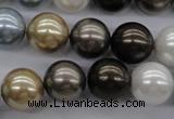 CSB1121 15.5 inches 14mm round mixed color shell pearl beads