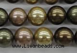 CSB1134 15.5 inches 14mm round mixed color shell pearl beads