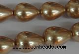 CSB114 15.5 inches 15*19mm teardrop shell pearl beads wholesale