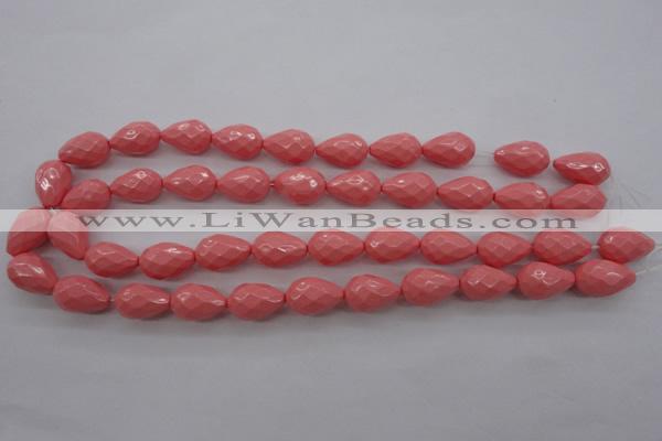 CSB1166 15.5 inches 12*18mm faceted teardrop shell pearl beads