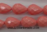 CSB1167 15.5 inches 15*20mm faceted teardrop shell pearl beads