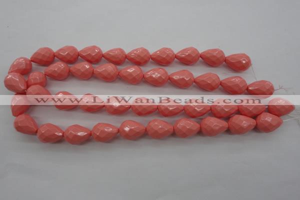 CSB1167 15.5 inches 15*20mm faceted teardrop shell pearl beads