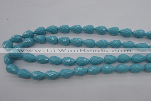 CSB1171 15.5 inches 12*18mm faceted teardrop shell pearl beads