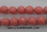 CSB1178 15.5 inches 10mm faceted round shell pearl beads