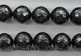 CSB1186 15.5 inches 12mm faceted round shell pearl beads