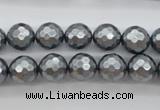 CSB1201 15.5 inches 10mm faceted round shell pearl beads