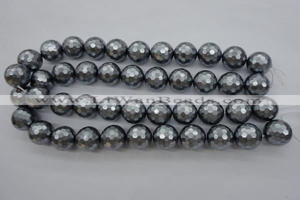 CSB1205 15.5 inches 18mm faceted round shell pearl beads