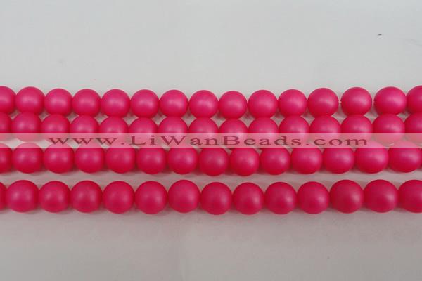 CSB1303 15.5 inches 10mm matte round shell pearl beads wholesale