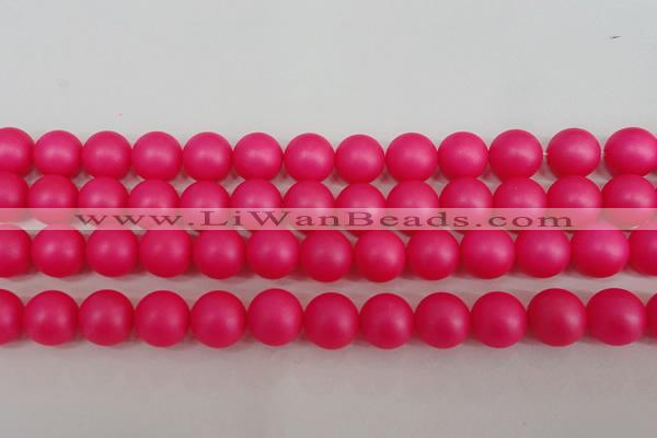 CSB1304 15.5 inches 12mm matte round shell pearl beads wholesale