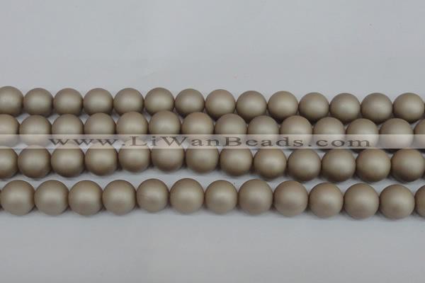 CSB1323 15.5 inches 10mm matte round shell pearl beads wholesale