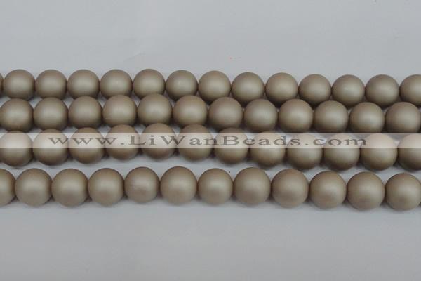 CSB1324 15.5 inches 12mm matte round shell pearl beads wholesale