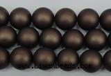 CSB1330 15.5 inches 4mm matte round shell pearl beads wholesale