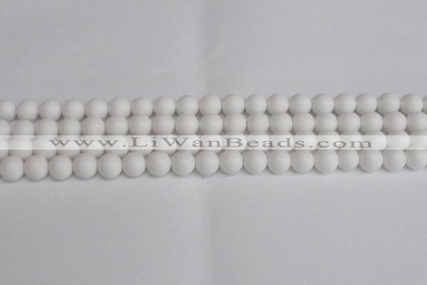 CSB1352 15.5 inches 8mm matte round shell pearl beads wholesale