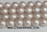 CSB1355 15.5 inches 4mm matte round shell pearl beads wholesale