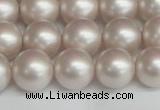 CSB1359 15.5 inches 12mm matte round shell pearl beads wholesale