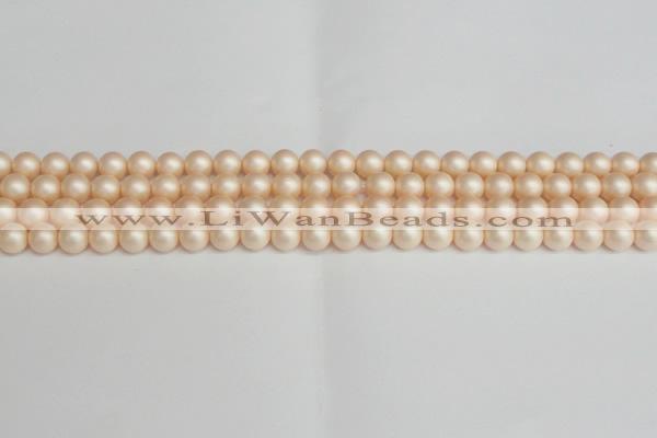 CSB1361 15.5 inches 6mm matte round shell pearl beads wholesale