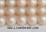 CSB1363 15.5 inches 10mm matte round shell pearl beads wholesale