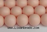 CSB1369 15.5 inches 12mm matte round shell pearl beads wholesale