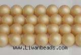 CSB1375 15.5 inches 4mm matte round shell pearl beads wholesale