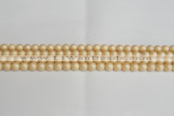 CSB1376 15.5 inches 6mm matte round shell pearl beads wholesale