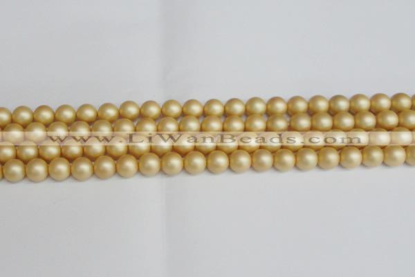 CSB1382 15.5 inches 8mm matte round shell pearl beads wholesale