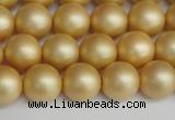 CSB1383 15.5 inches 10mm matte round shell pearl beads wholesale