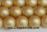 CSB1384 15.5 inches 12mm matte round shell pearl beads wholesale