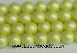 CSB1385 15.5 inches 4mm matte round shell pearl beads wholesale