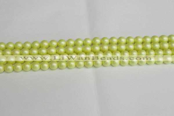 CSB1386 15.5 inches 6mm matte round shell pearl beads wholesale