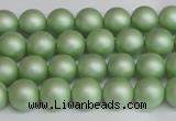 CSB1390 15.5 inches 4mm matte round shell pearl beads wholesale