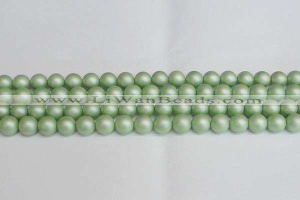 CSB1393 15.5 inches 10mm matte round shell pearl beads wholesale