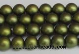 CSB1396 15.5 inches 6mm matte round shell pearl beads wholesale