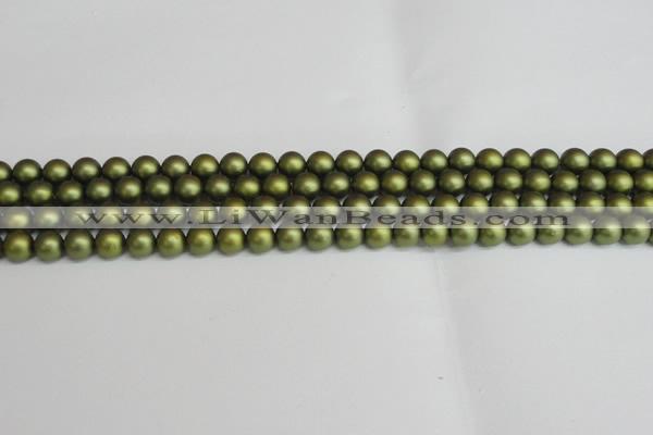 CSB1396 15.5 inches 6mm matte round shell pearl beads wholesale