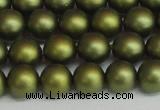 CSB1398 15.5 inches 10mm matte round shell pearl beads wholesale