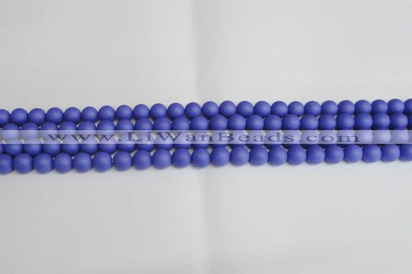 CSB1410 15.5 inches 4mm matte round shell pearl beads wholesale