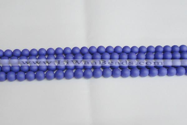 CSB1411 15.5 inches 6mm matte round shell pearl beads wholesale