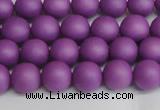 CSB1415 15.5 inches 4mm matte round shell pearl beads wholesale