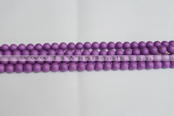 CSB1415 15.5 inches 4mm matte round shell pearl beads wholesale